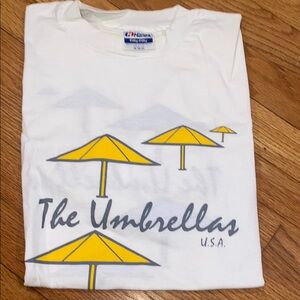 Christo 1991 White Tee with Yellow and Blue Umbrellas Project Unworn